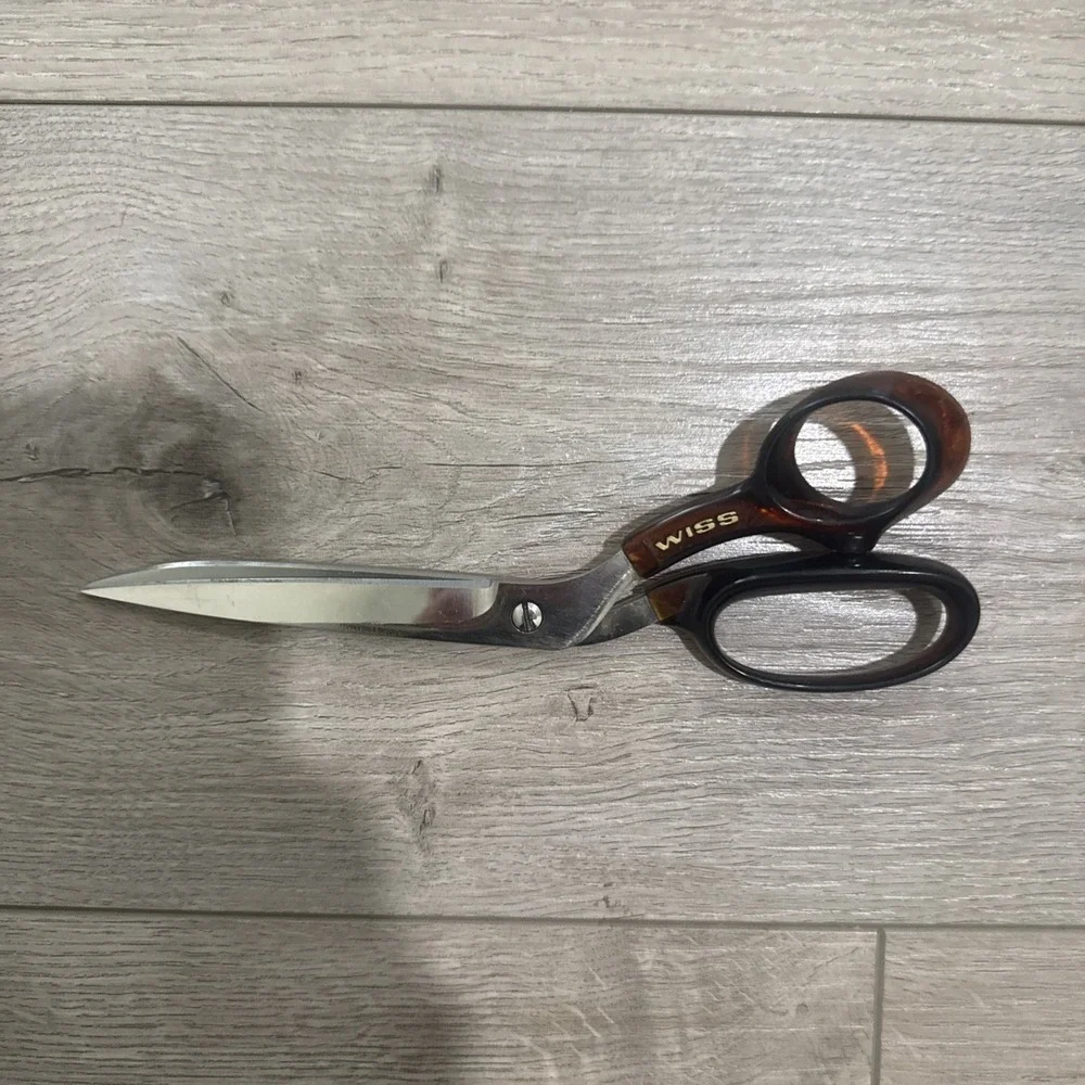 Vintage Wiss 3728 Faux Tortoise Shell Scissors Shears Contura Lite 8.25